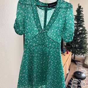 Realisation Par Green Silk Mini Dress